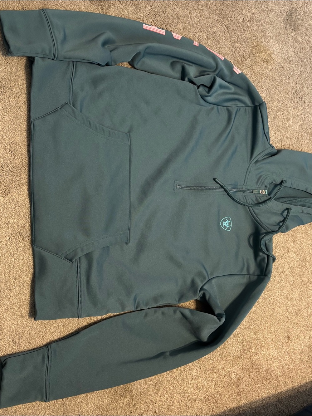 Ariat teal quarter zip up